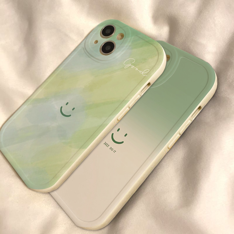Ốp Điện Thoại Tpu Màu Gradient In Hình Mặt Cười Cho iPhone 11 12Pro 13mini 14promax 6sPlus 7 8P x xr xsmax se