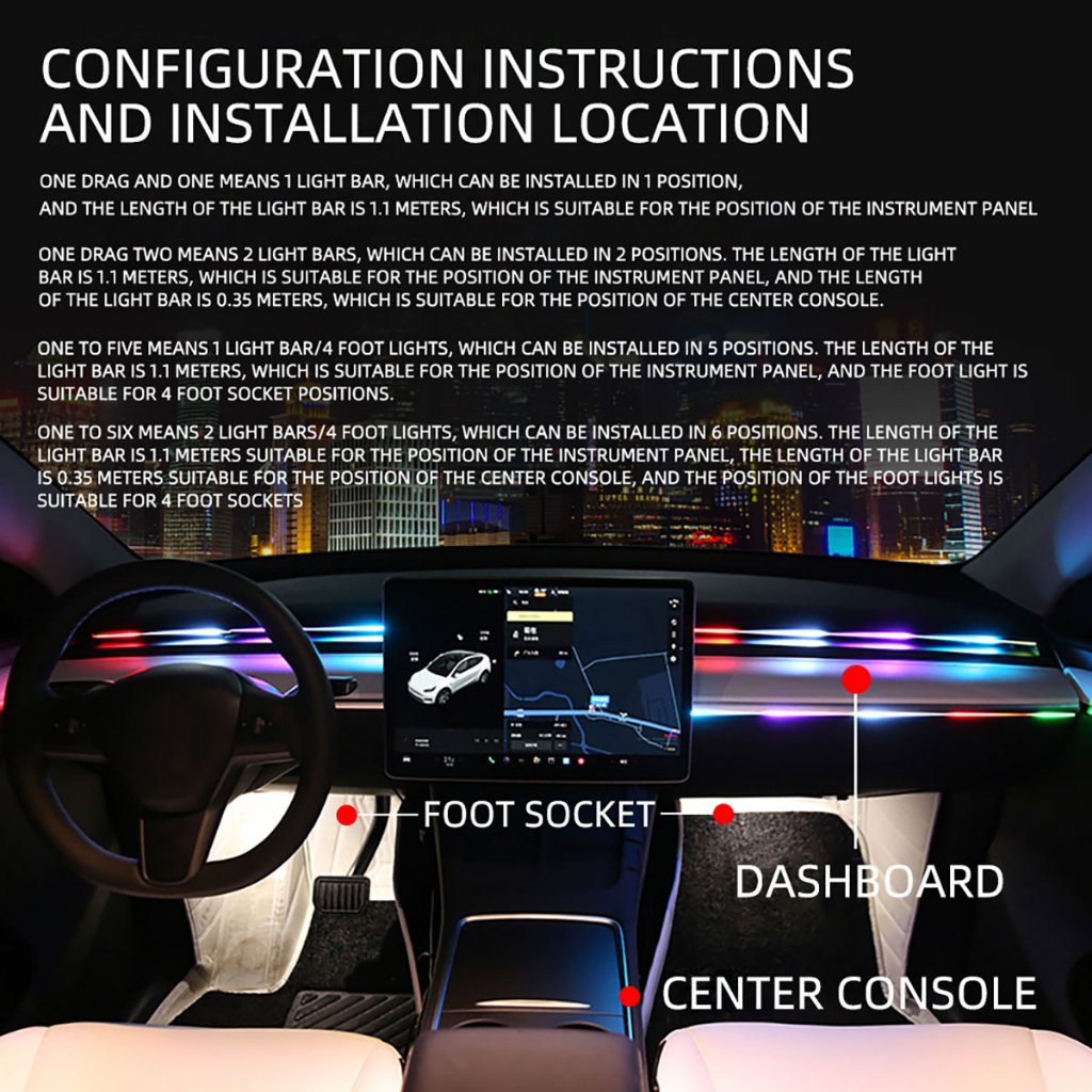 1 Bộ Dây Đèn LED 110cm USB Điều Khiển Từ Xa Trang Trí Nội Thất Xe Hơi