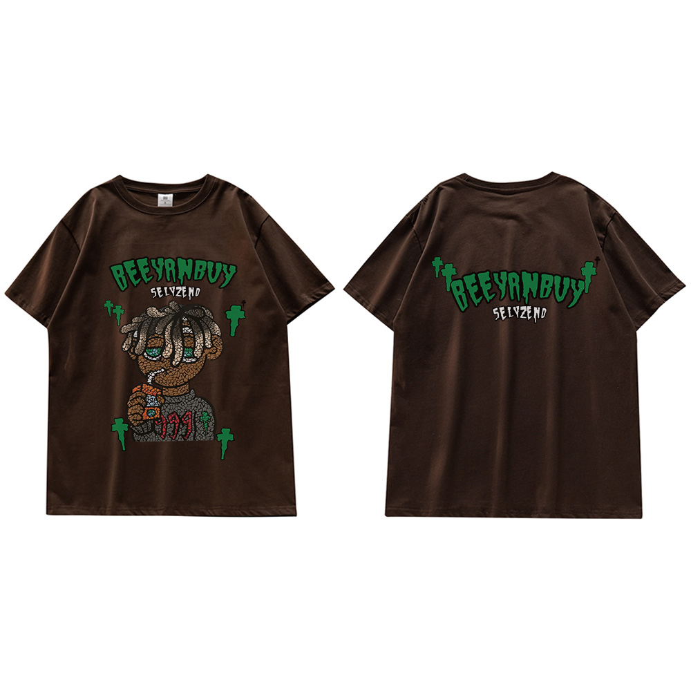 Áo Thun Cotton Ngắn Tay Cổ Tròn Thời Trang Hip Hop Cho Nam