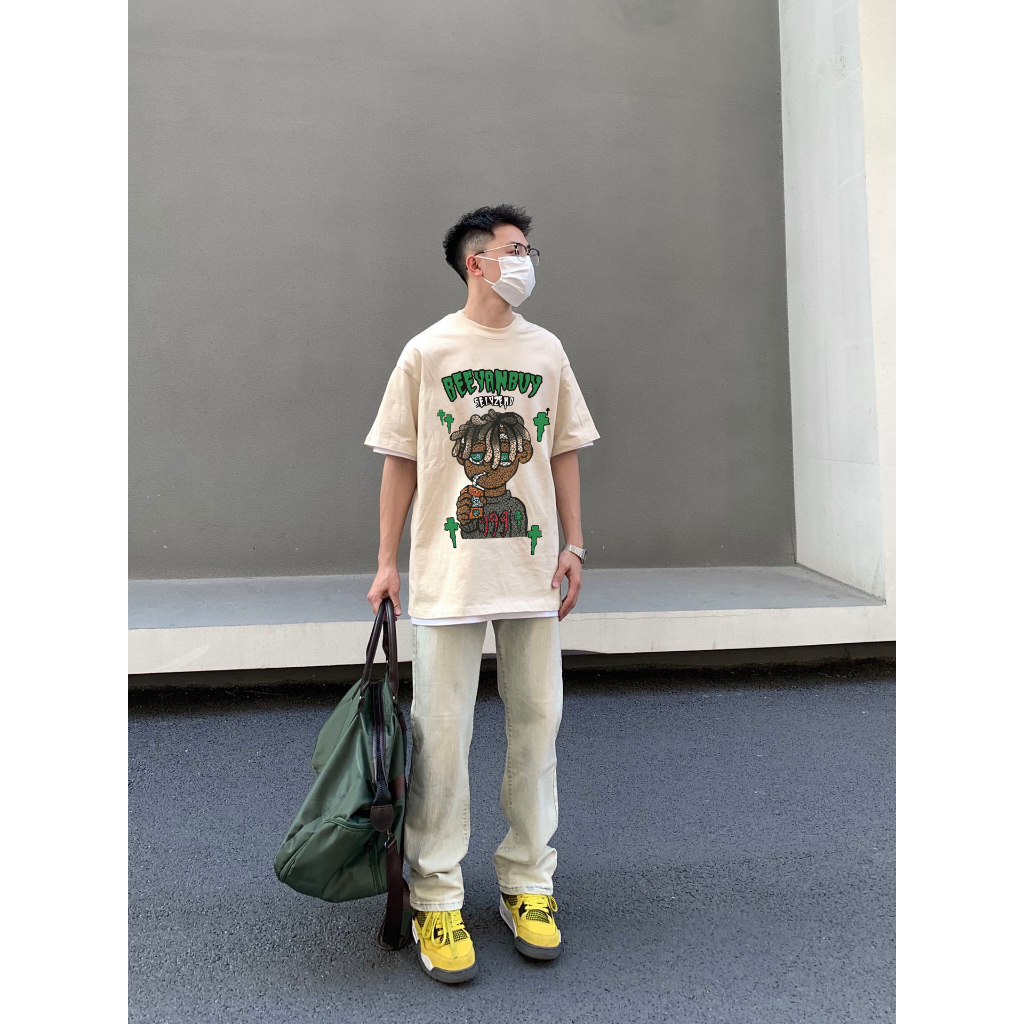 Áo Thun Cotton Ngắn Tay Cổ Tròn Thời Trang Hip Hop Cho Nam