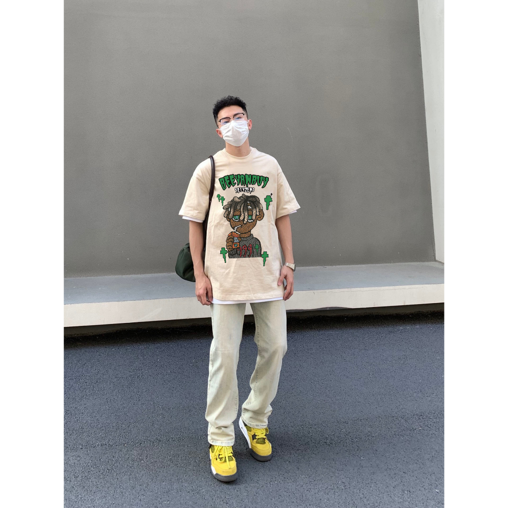 Áo Thun Cotton Ngắn Tay Cổ Tròn Thời Trang Hip Hop Cho Nam