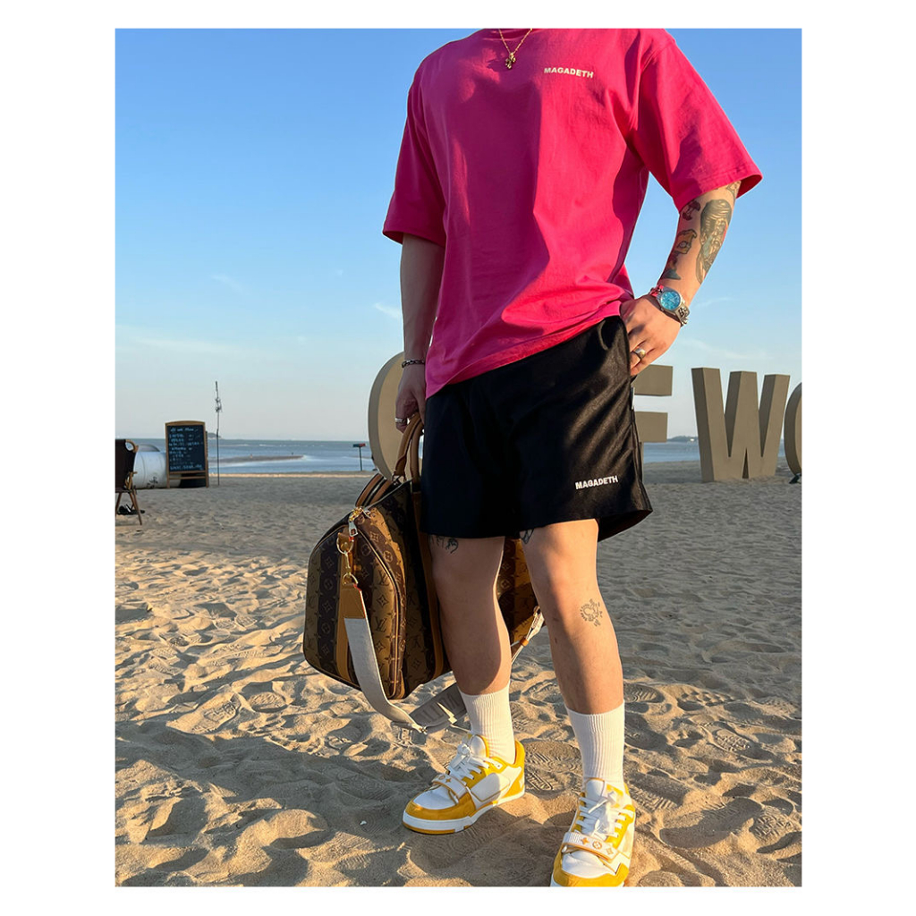 Quần Short Gahkstudio X MAGADETHSS23 LA Mỹ 2 Màu Tùy Chọn Thoải Mái