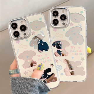 ốp iphone 11/12/13/14/15 Pro Max Mirror Cute Line Puppy Case For ốp lưng iphone 11,12,13,14,15,11PM,12PM,13PM,14PM,15PM