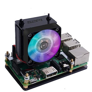 Quạt làm mát 52pi raspberry pi 4b, bộ làm mát tháp raspberry pi 3b + ice, quạt làm mát rgb với tản nhiệt raspberry pi