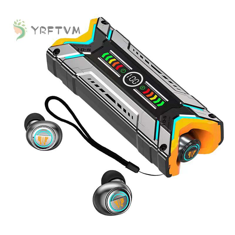 YRFTVM Tai Nghe Không Dây 2023 NEW M48 Mecha Kết Nối Bluetooth 5.3 Mini Điều Khiển Cảm Ứng Kiêm Sạc Dự Phòng 2200mAh Ốp
