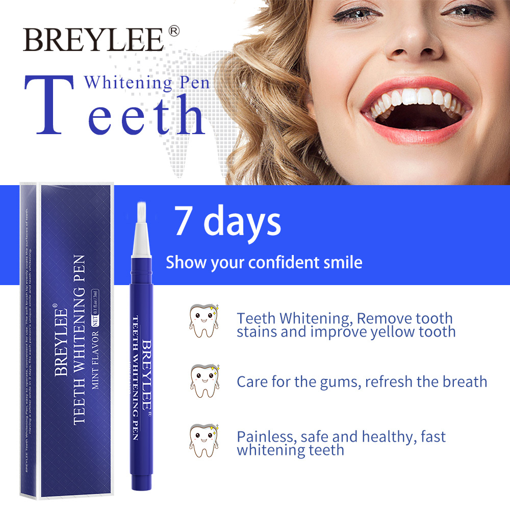 Bút tẩy trắng răng BREYLEE loại bỏ mảng bám/ tẩy vết ố vàng cho răng hiệu quả