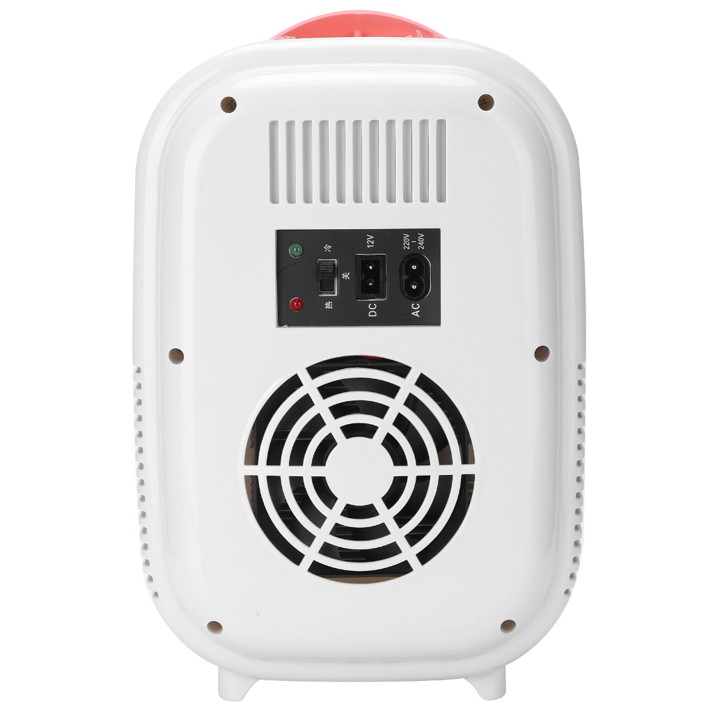 Tủ Lạnh Mini Đa Năng Im Lặng Mục Đích Kép Trang Điểm Cho Gia Đình Xe Ký Túc Xá Phích Cắm Màu Hồng 6L