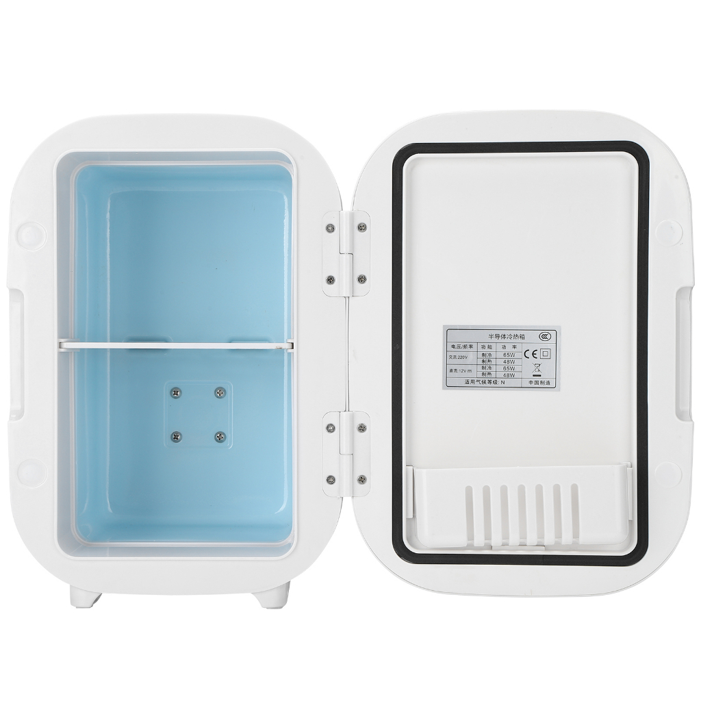 Tủ Lạnh Mini Đa Năng Im Lặng Mục Đích Kép Trang Điểm Cho Gia Đình Xe Ký Túc Xá Phích Cắm Màu Hồng 6L