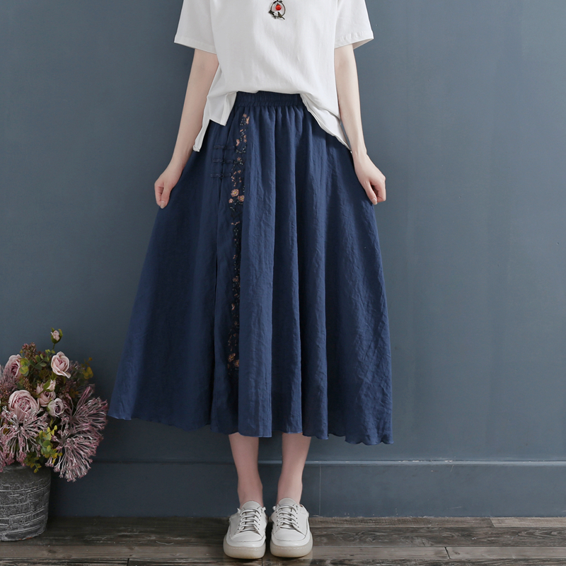 1   Chân Váy Voan Lửng Thêu Hoa Phong Cách Hanfu Thần Tiên Mùa Hè 2023