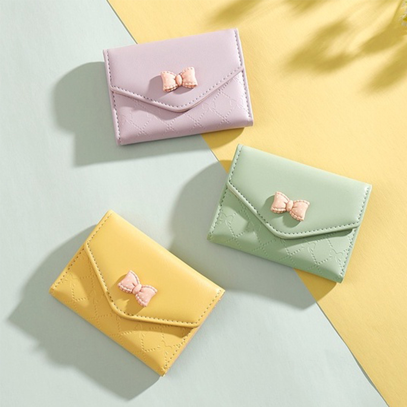 Ví Nữ Ngắn Gập Ba Thời Trang Hàn Quốc Đơn Giản Dễ Thương