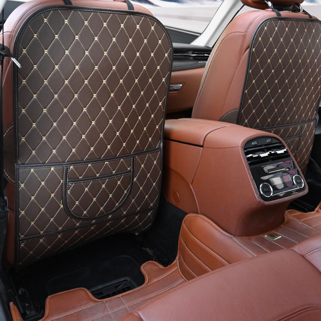 Tấm Ốp Lưng Ghế Ô Tô - Tấm Chắn Lưng Ghế Xe Hơi - Tấm Chắn Sau Lưng Ghế Ô Tô - Da PU Bảo Vệ Sau Dễ Dàng Sinh Chống Mài Mòn - CoolCar