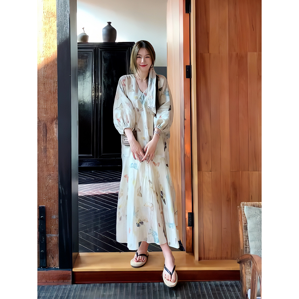 Honypove Đầm Dáng Dài Thiết Kế Mới Thời Trang Theo Phong Cách Trung Hoa Cho Nữ