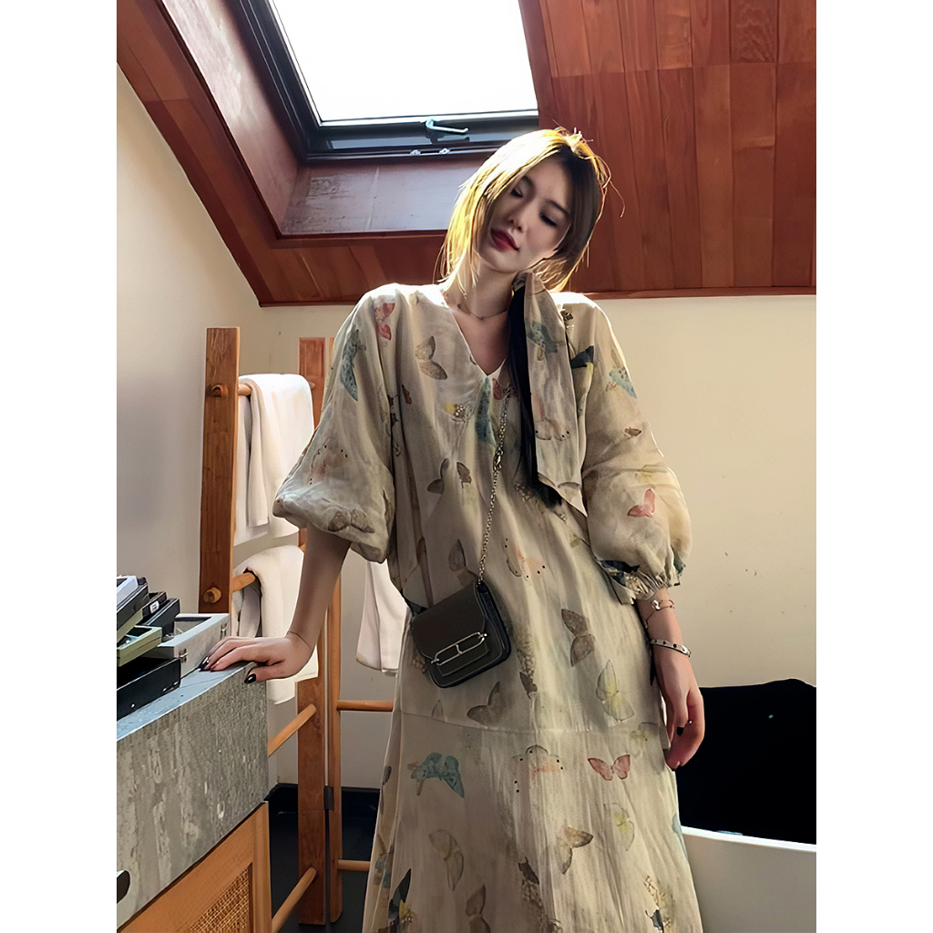 Honypove Đầm Dáng Dài Thiết Kế Mới Thời Trang Theo Phong Cách Trung Hoa Cho Nữ