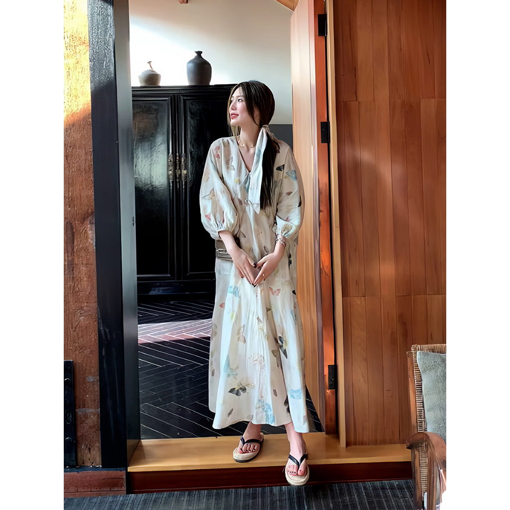 Honypove Đầm Dáng Dài Thiết Kế Mới Thời Trang Theo Phong Cách Trung Hoa Cho Nữ