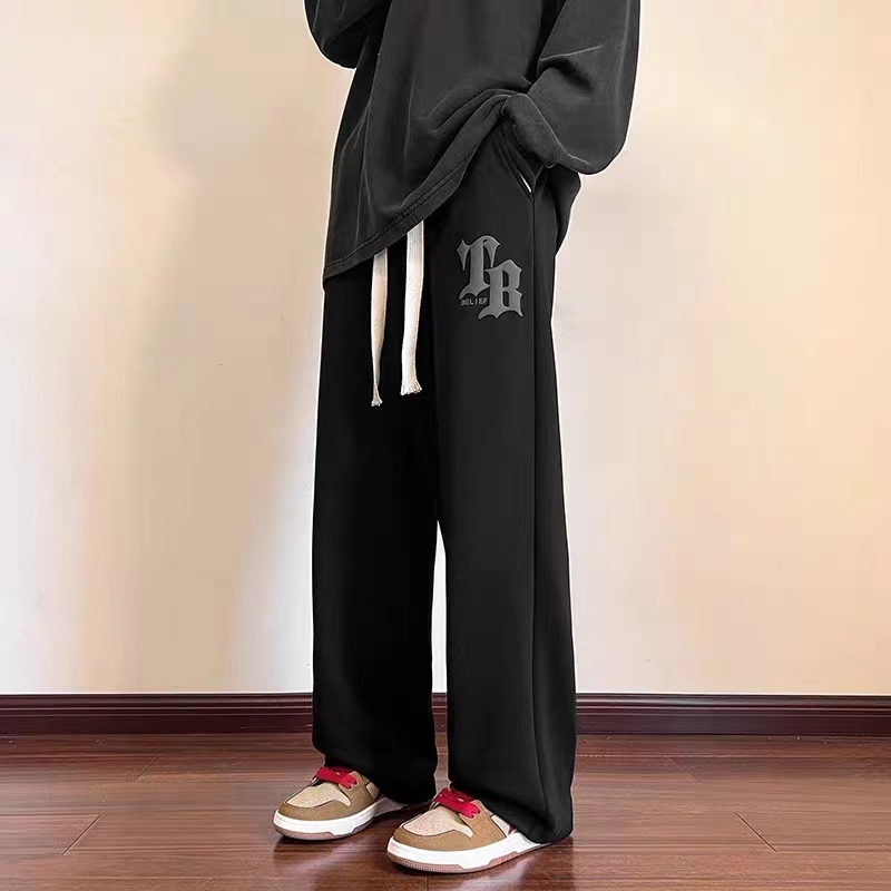 Quần thư giãn thời trang dành cho nam giới Xuân Thu mỏng Quần thể thao nam rộng thùng thình chân rộng