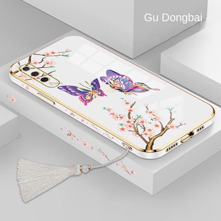ốp lưng Redmi Note 10 4G Note 10S Note 11 Note 11S Note 11 Pro 4G 5G Note 10 Pro+ Note 12 5G Note 12 Pro 4G 9T Thẳng cạnh mạ bướm lá điện thoại trường hợp