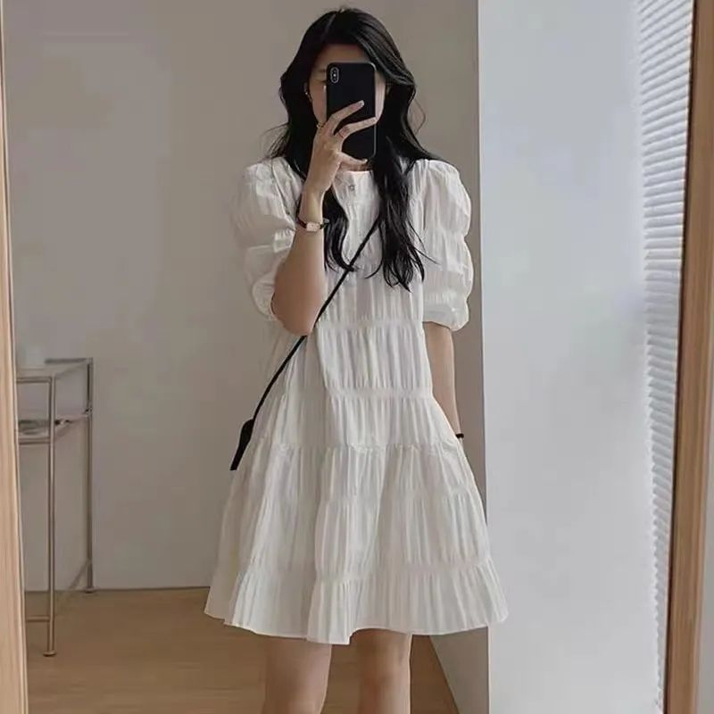 Đầm Trắng Tay Phồng Thiết Kế Mới Thời Trang Mùa Hè Theo Phong Cách Pháp