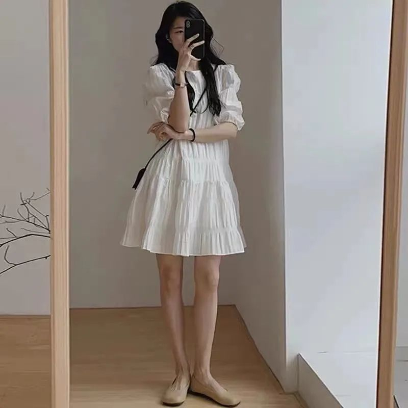 Đầm Trắng Tay Phồng Thiết Kế Mới Thời Trang Mùa Hè Theo Phong Cách Pháp
