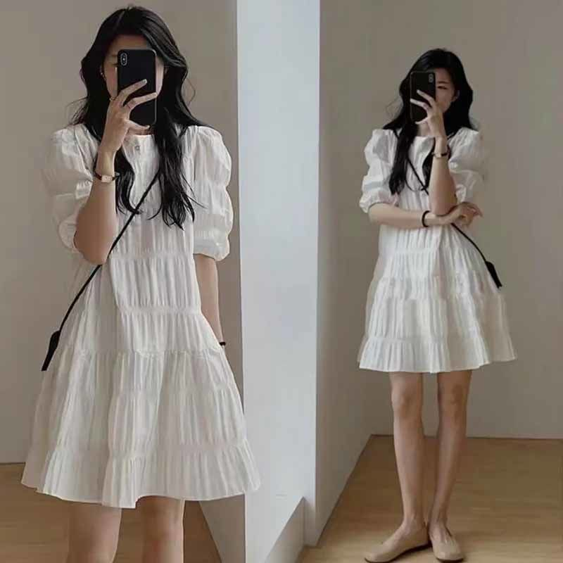 Đầm Trắng Tay Phồng Thiết Kế Mới Thời Trang Mùa Hè Theo Phong Cách Pháp