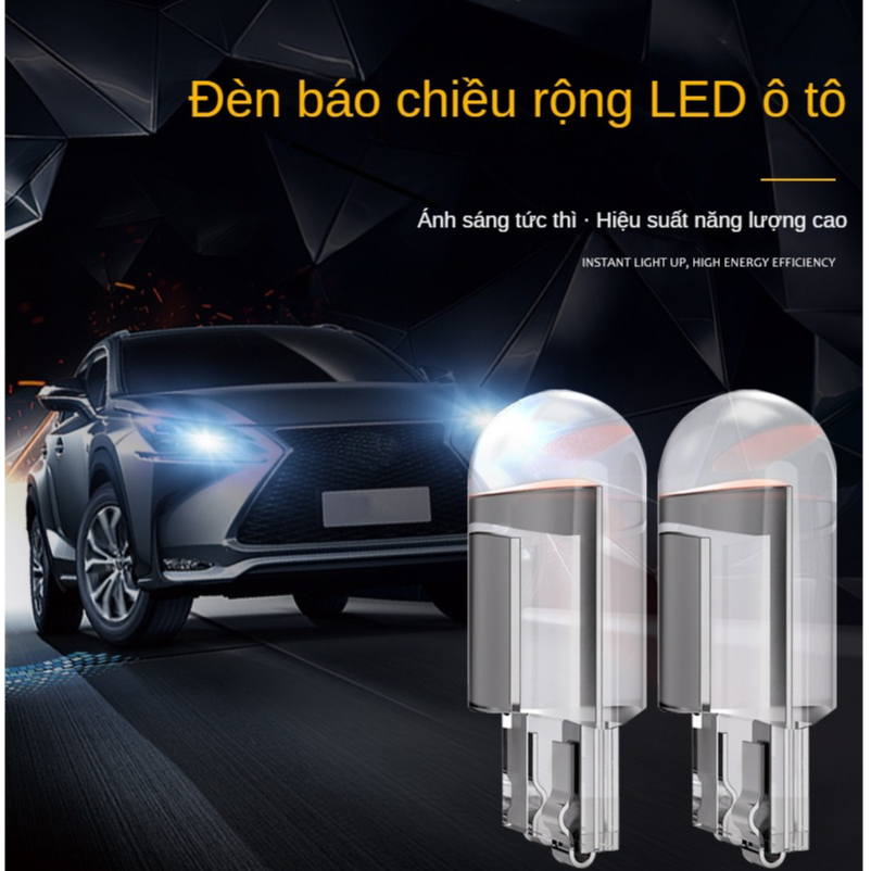 Đèn LED Chiếu Sáng Biển Số Xe T10 W5W COB Trong Suốt