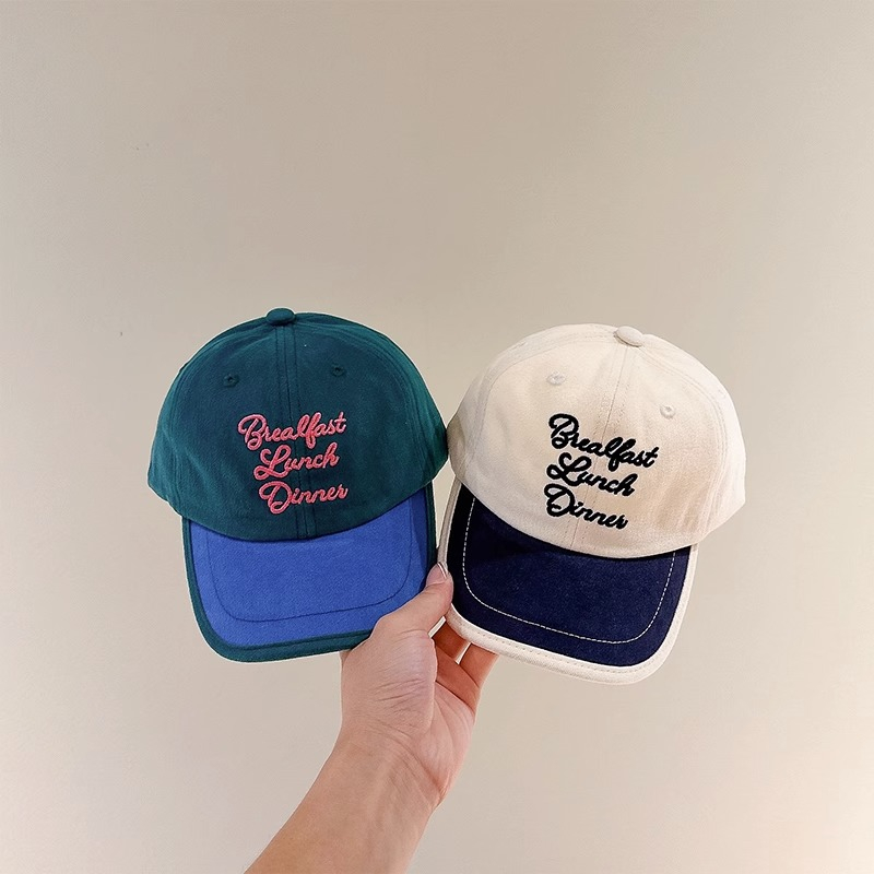 Mũ Lưỡi Trai Thêu Chữ Phối Màu Thời Trang Xuân Thu Cho Bé