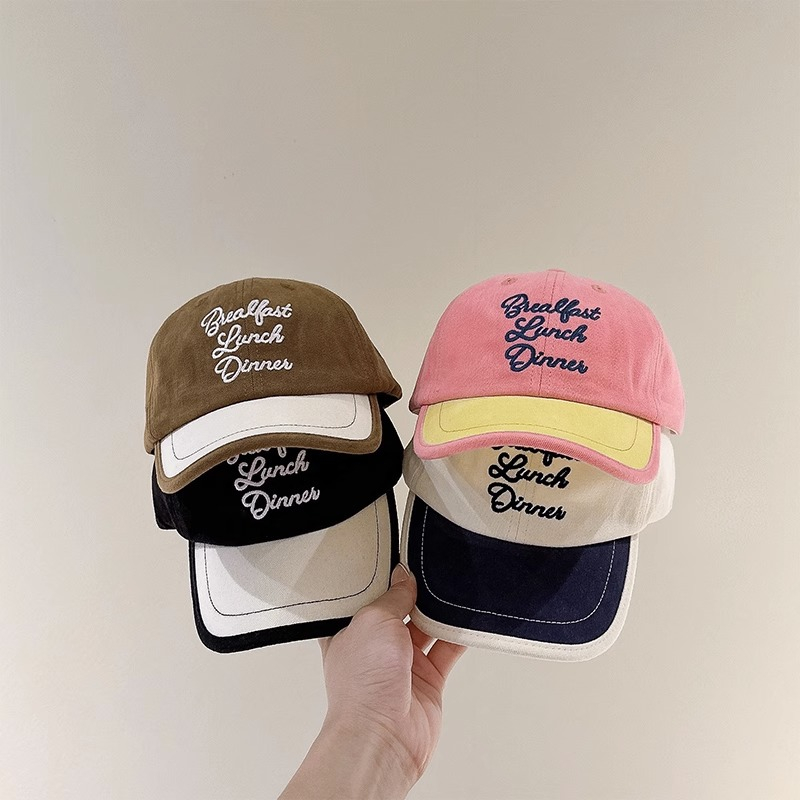 Mũ Lưỡi Trai Thêu Chữ Phối Màu Thời Trang Xuân Thu Cho Bé