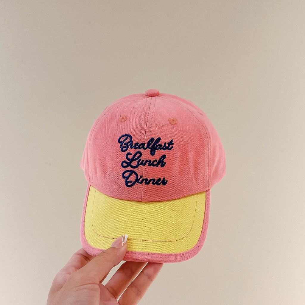 Mũ Lưỡi Trai Thêu Chữ Phối Màu Thời Trang Xuân Thu Cho Bé