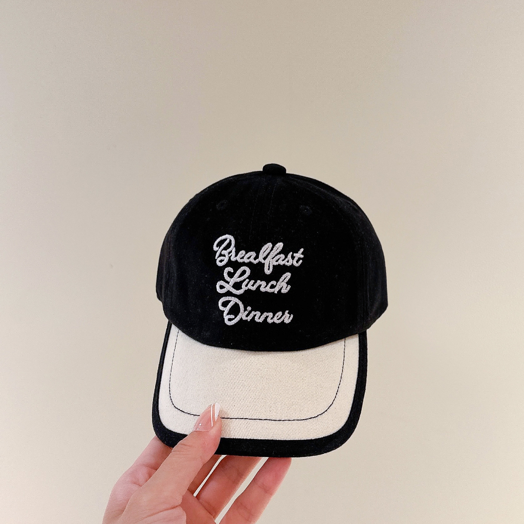 Mũ Lưỡi Trai Thêu Chữ Phối Màu Thời Trang Xuân Thu Cho Bé