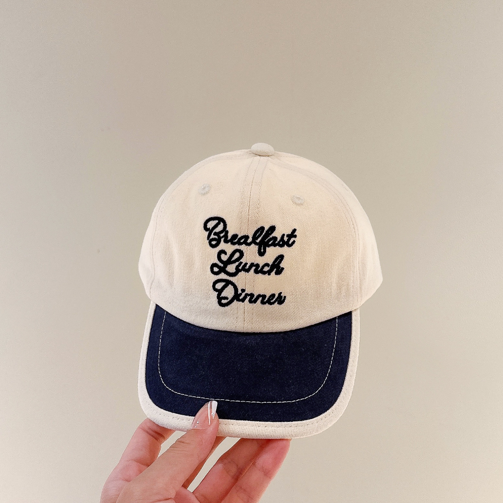 Mũ Lưỡi Trai Thêu Chữ Phối Màu Thời Trang Xuân Thu Cho Bé