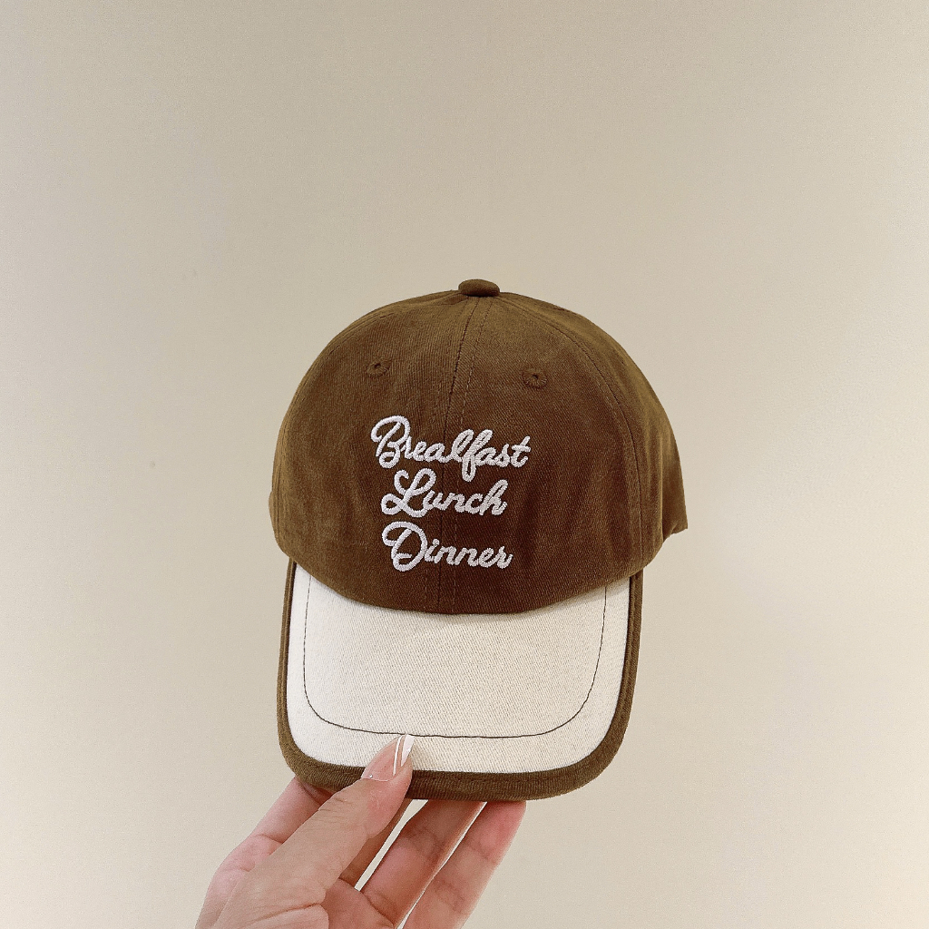 Mũ Lưỡi Trai Thêu Chữ Phối Màu Thời Trang Xuân Thu Cho Bé