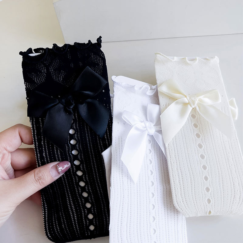 Vớ Công Chúa Lolita Đính Nơ Phong Cách Hàn Quốc Cho Bé Gái