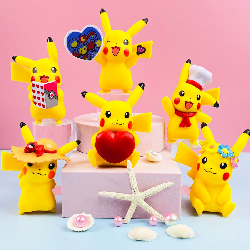 Set 6 Mô Hình Nhân Vật Phim Hoạt Hình Pokemon 3-6cm