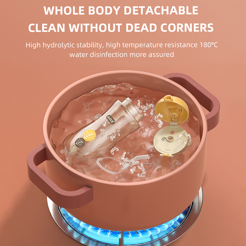 GUGU Bình Nước 400ml Bằng Nhựa PPSU Kèm Ống Hút Tiện Dụng Cho Bé