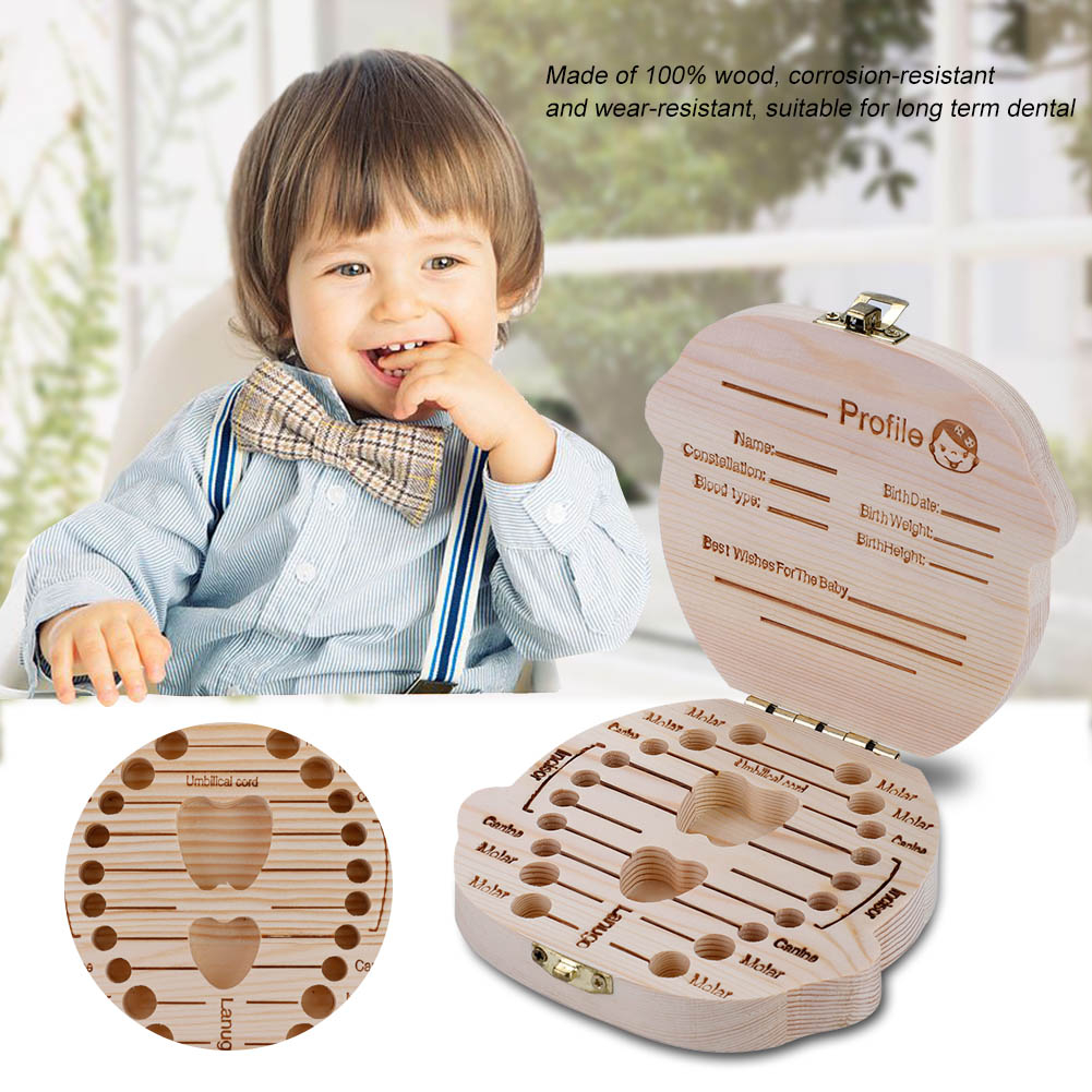 Có thể bán buôn  Phiên bản màu Hộp đựng răng sữa cho bé trẻ sơ sinh