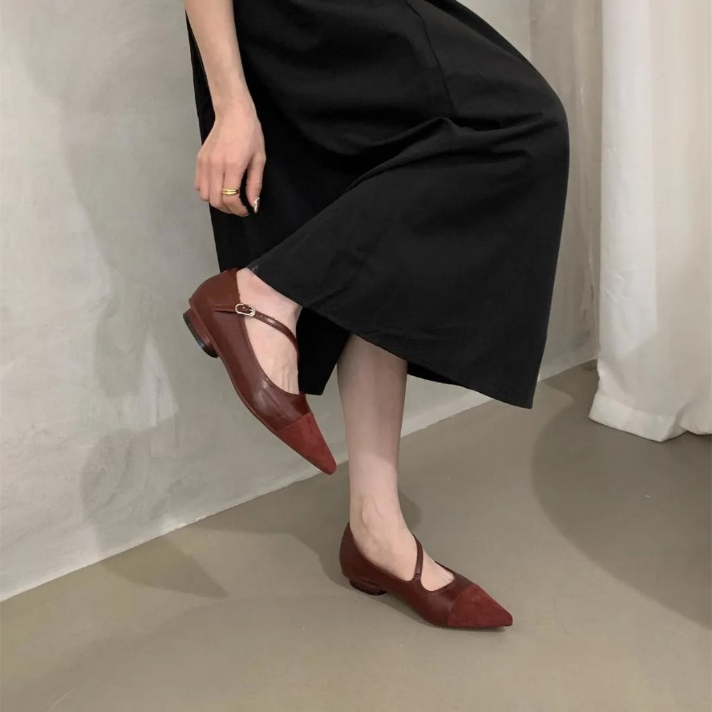 Giày Búp Bê Mũi Nhọn Đế Mềm Thời Trang Xuân Thu Cho Nữ