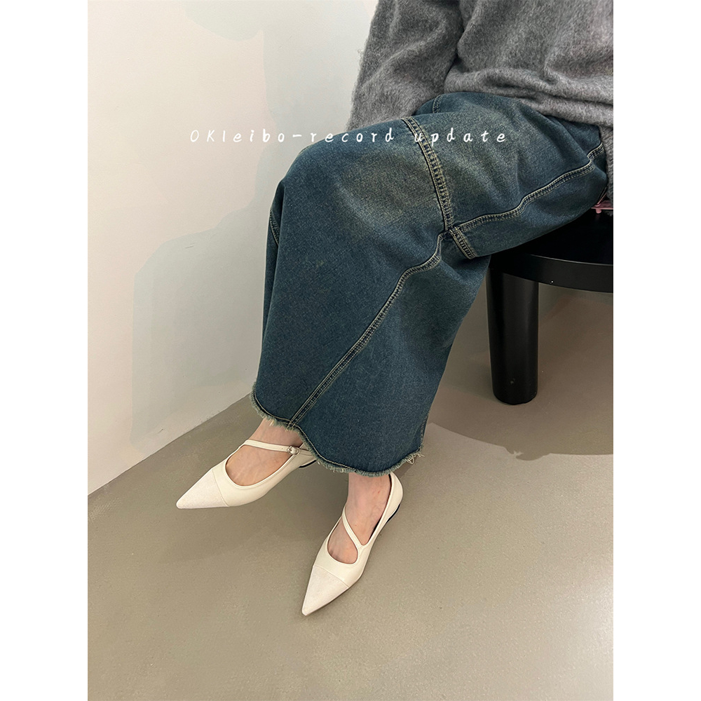 Giày Búp Bê Mũi Nhọn Đế Mềm Thời Trang Xuân Thu Cho Nữ