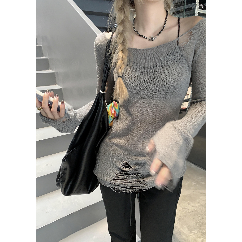 Set Áo Len Dài Tay Phong Cách Hàn Quốc + Áo tank top Hai Mảnh