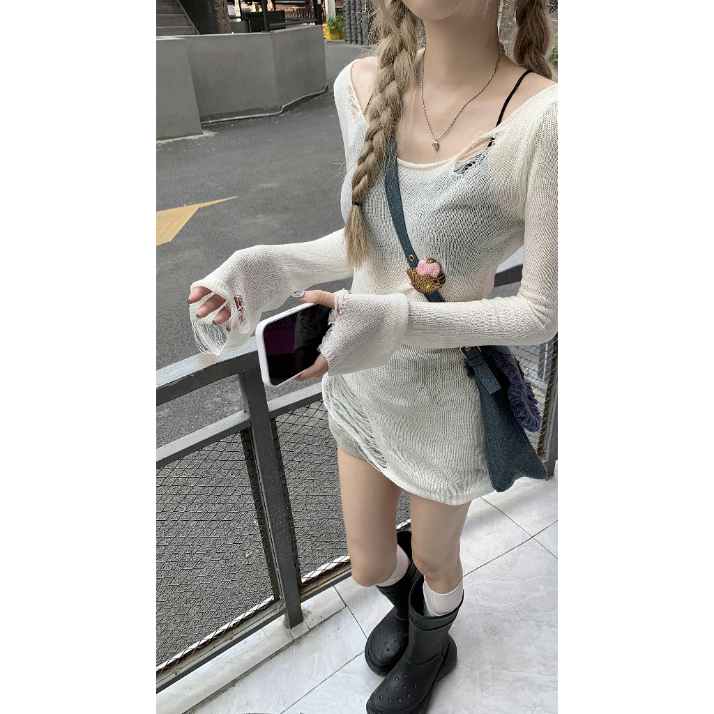 Set Áo Len Dài Tay Phong Cách Hàn Quốc + Áo tank top Hai Mảnh