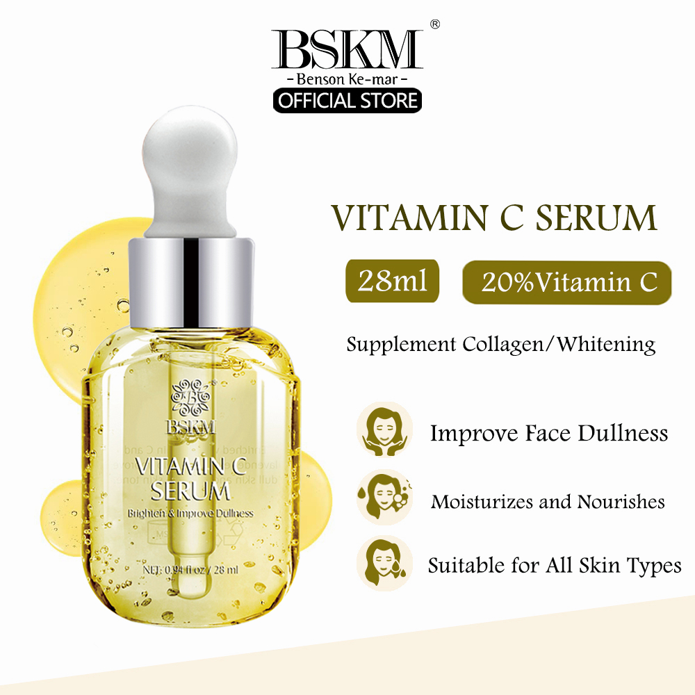BSKM Serum Vitamin C làm trắng sáng giảm đốm đen nếp nhăn lão hóa chăm sóc đẹp da 28ml