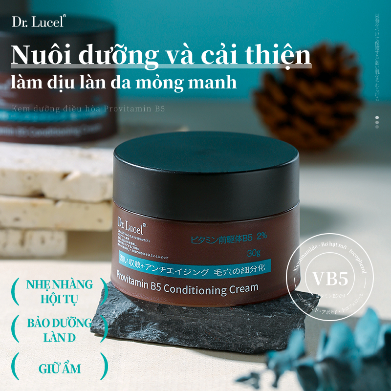 Kem dưỡng ẩm Dr.Lucel Provitamin B5 ngăn sản sinh melanin giảm màu vàng sẫm săn chắc và làm se da Dưỡng trắng