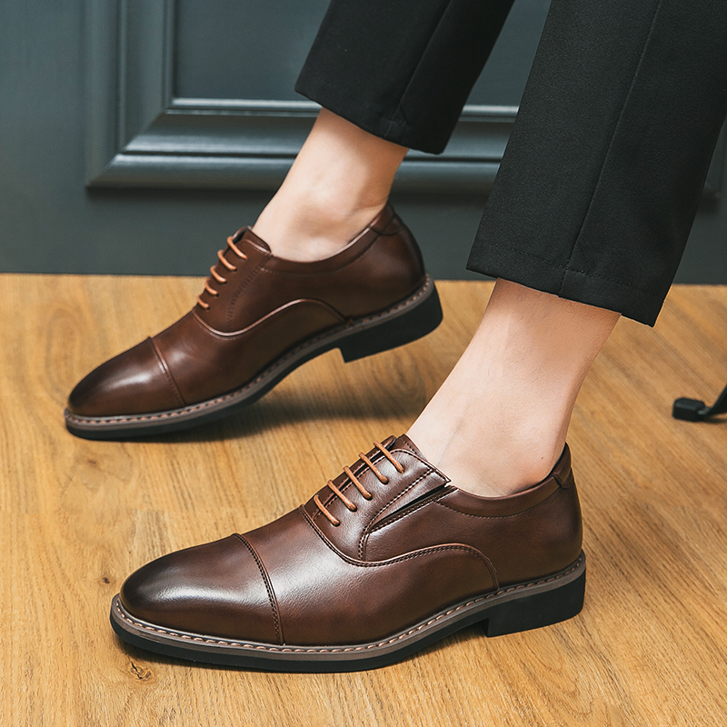 Giày Oxfords Brogues Da Mềm Cột Dây Kiểu Dáng Thời Trang Dành Cho Nam Giới