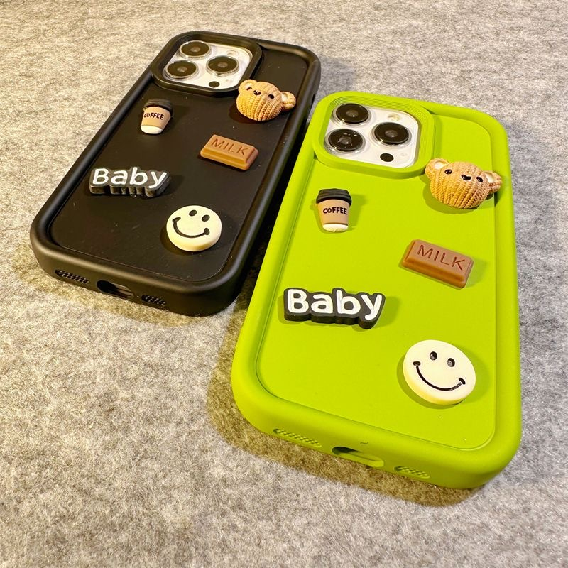 Ốp Điện Thoại tpu Mềm Hình Gấu 3D Màu Đen / Xanh Lá / Nâu Cho Iphone14 14 Pro 14 Pro MAX 11 12 promax 13 Pro MAX XS MAX XR X