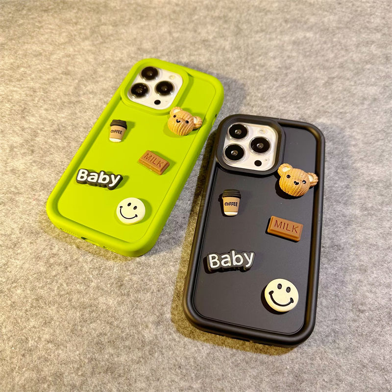 Ốp Điện Thoại tpu Mềm Hình Gấu 3D Màu Đen / Xanh Lá / Nâu Cho Iphone14 14 Pro 14 Pro MAX 11 12 promax 13 Pro MAX XS MAX XR X