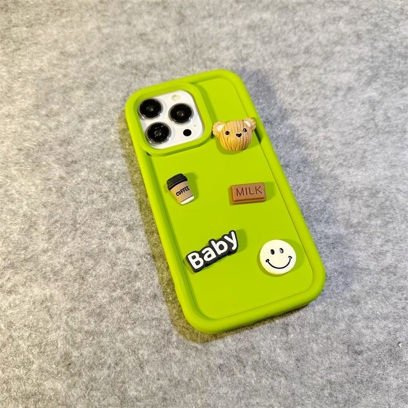 Ốp Điện Thoại tpu Mềm Hình Gấu 3D Màu Đen / Xanh Lá / Nâu Cho Iphone14 14 Pro 14 Pro MAX 11 12 promax 13 Pro MAX XS MAX XR X