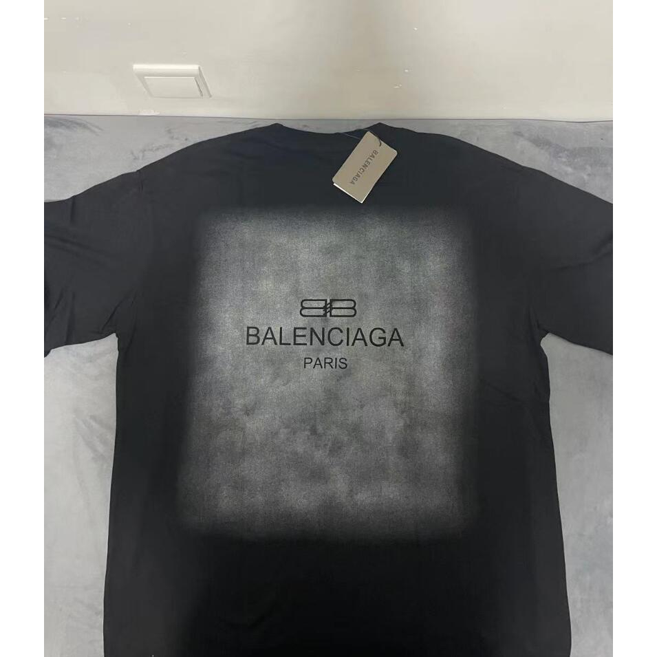 Balen-cia-ga Áo Thun Cotton Mùa Hè Tay Cộc In Họa Tiết Balenci Cỡ Lớn M-3XL Mới Cho Nam Và Nữ