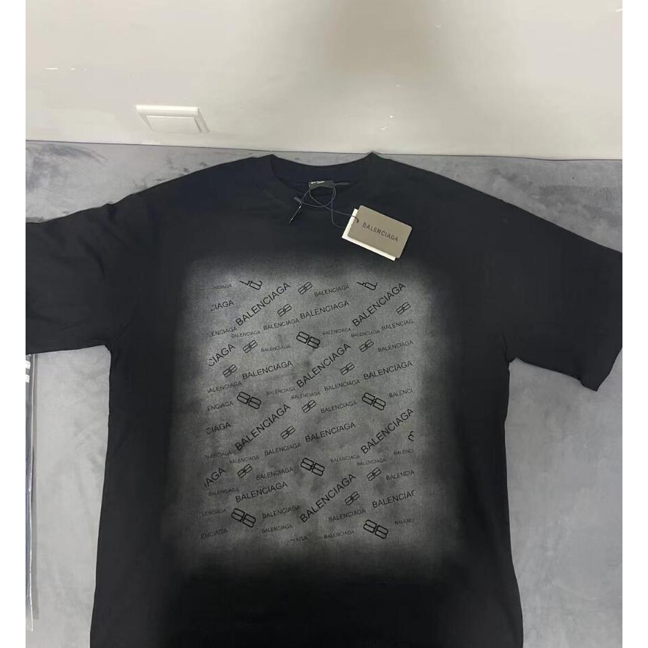 Balen-cia-ga Áo Thun Cotton Mùa Hè Tay Cộc In Họa Tiết Balenci Cỡ Lớn M-3XL Mới Cho Nam Và Nữ