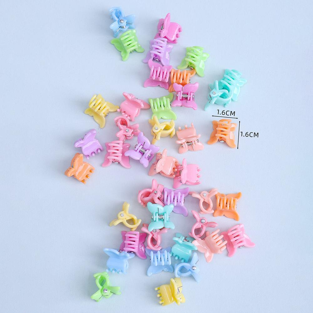 Kẹp Tóc Mini Hình Trái Tim / Bướm / Vương Miện Màu Kẹo Ngọt Ngào Dễ Thương