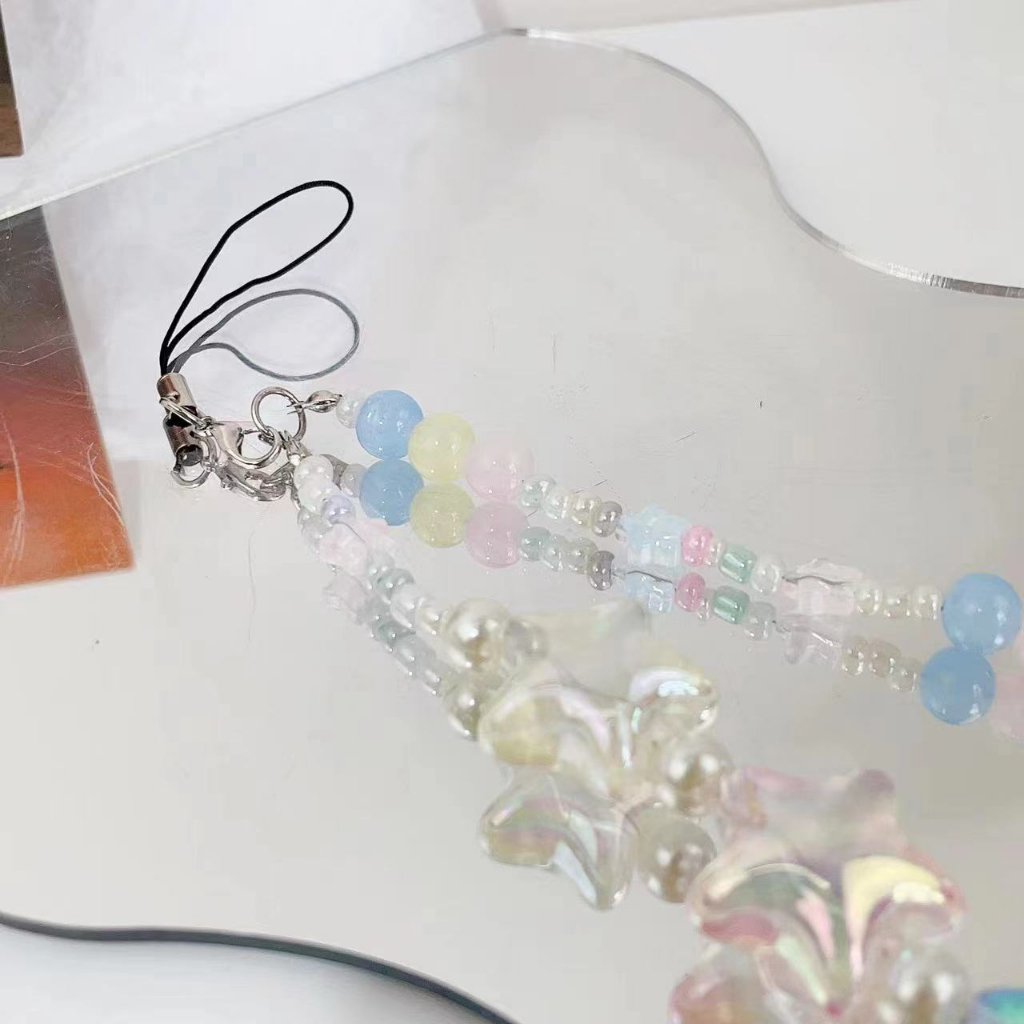 Dây Đeo Điện Thoại Bằng acrylic Hình Ngôi Sao Năm Cánh Màu laser Dễ Phối Đồ Phong Cách Hàn Quốc