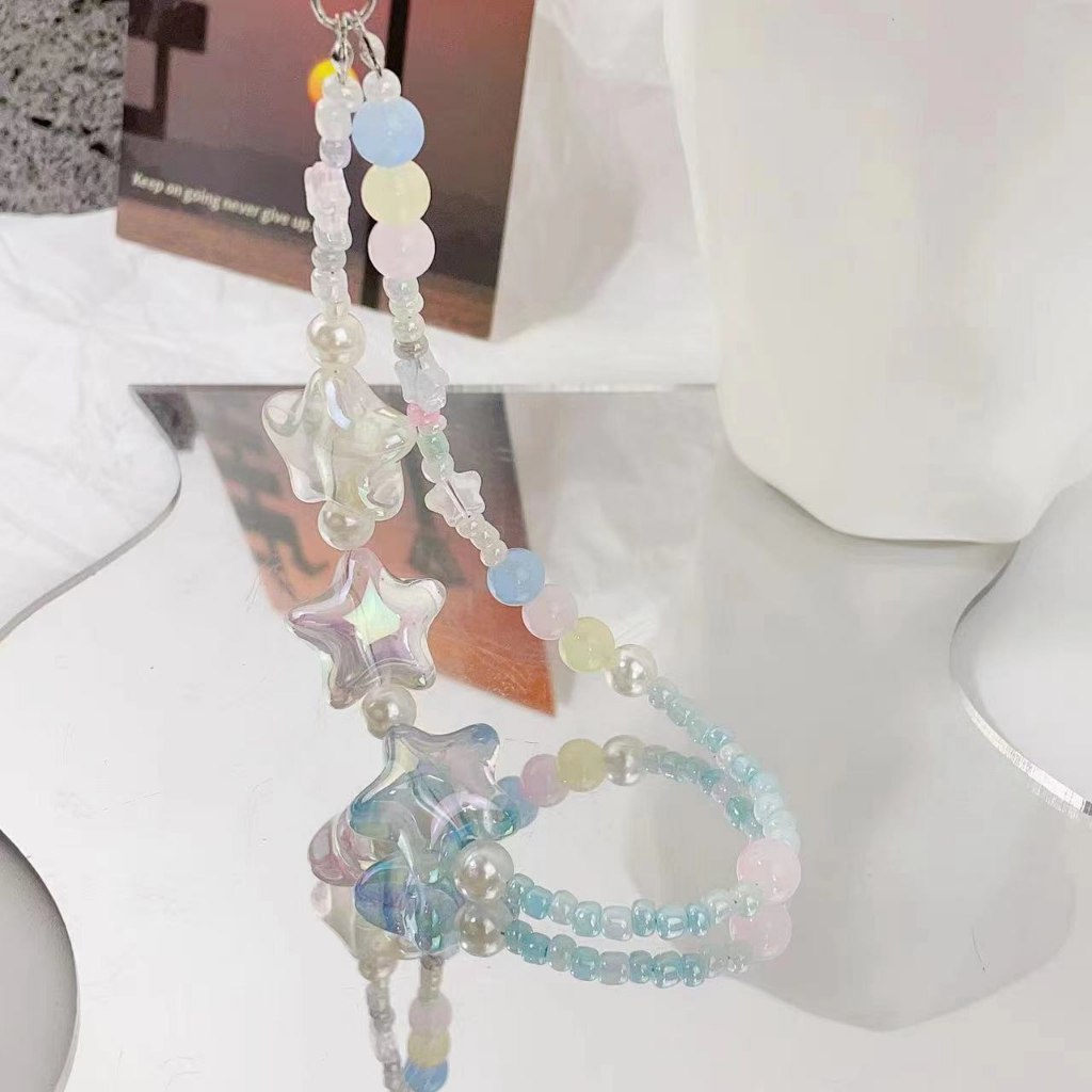 Dây Đeo Điện Thoại Bằng acrylic Hình Ngôi Sao Năm Cánh Màu laser Dễ Phối Đồ Phong Cách Hàn Quốc