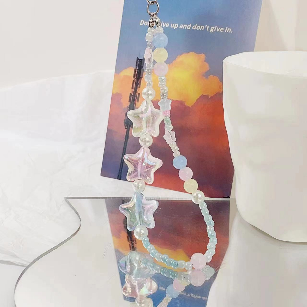 Dây Đeo Điện Thoại Bằng acrylic Hình Ngôi Sao Năm Cánh Màu laser Dễ Phối Đồ Phong Cách Hàn Quốc